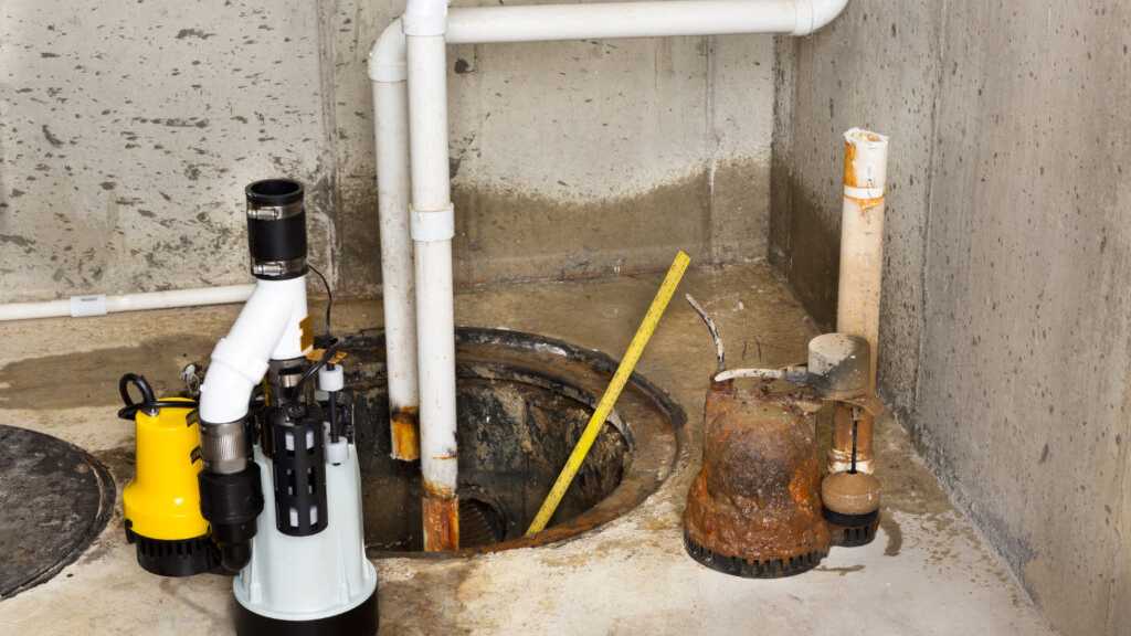 Replacing the old sump pump in a basement
