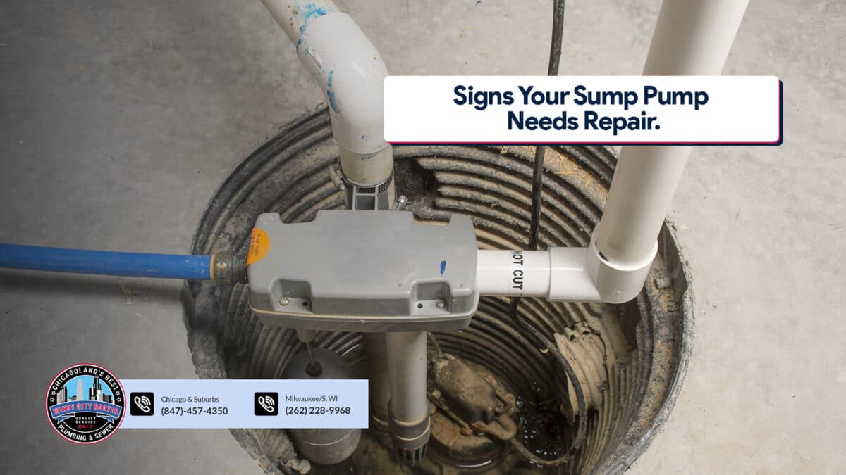 A residential sump pump installed in the basement.