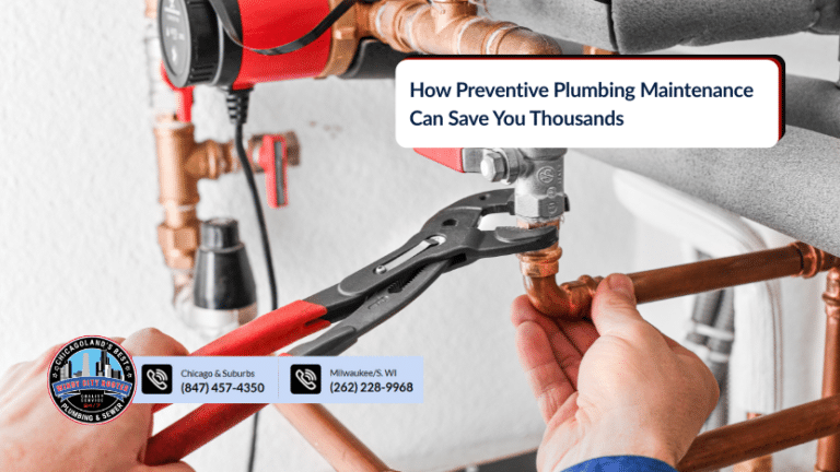 Windy City Rooter’s professional plumber is fixing a kitchen sink.